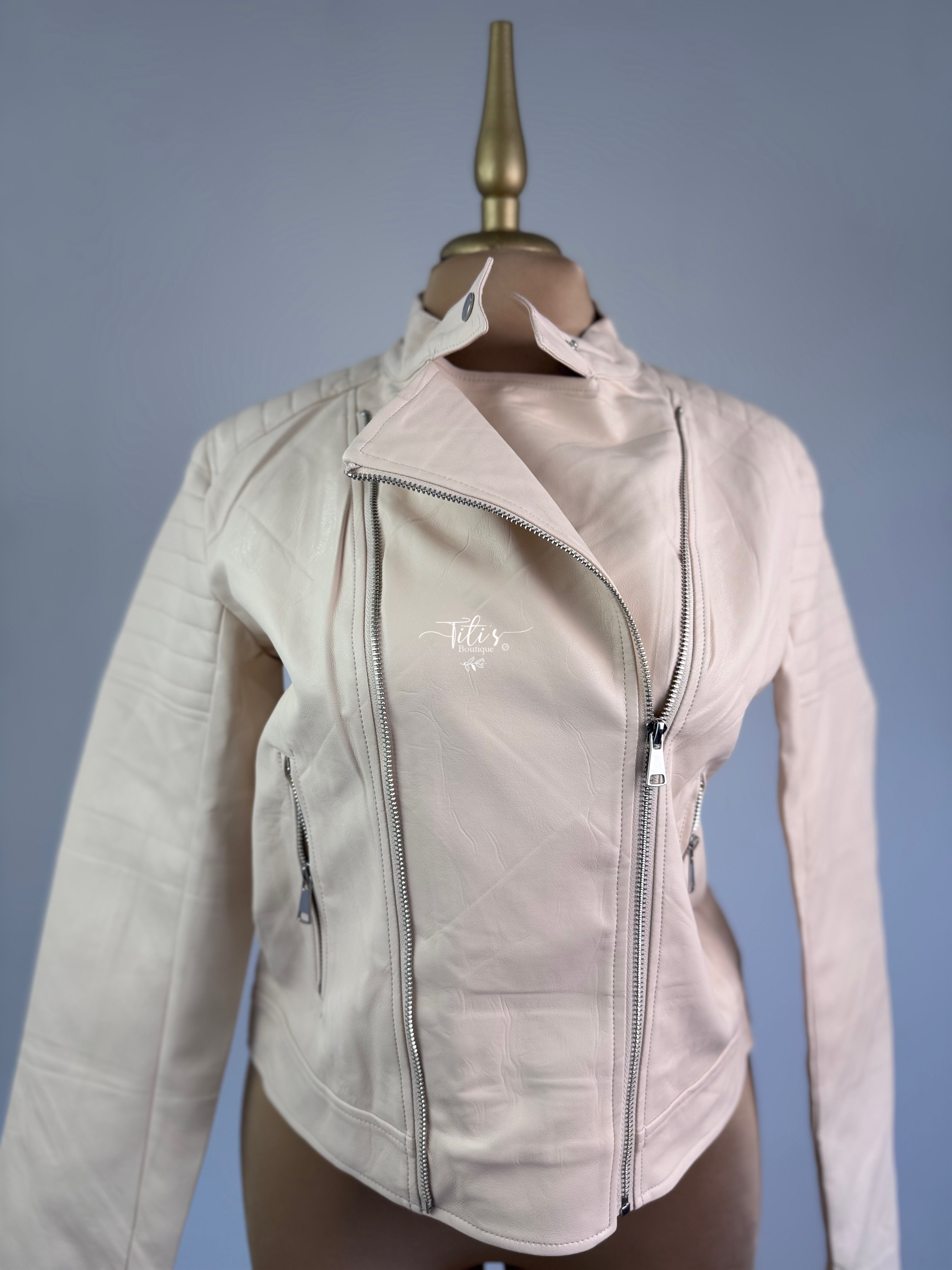 Chamarra Vinipiel Beige