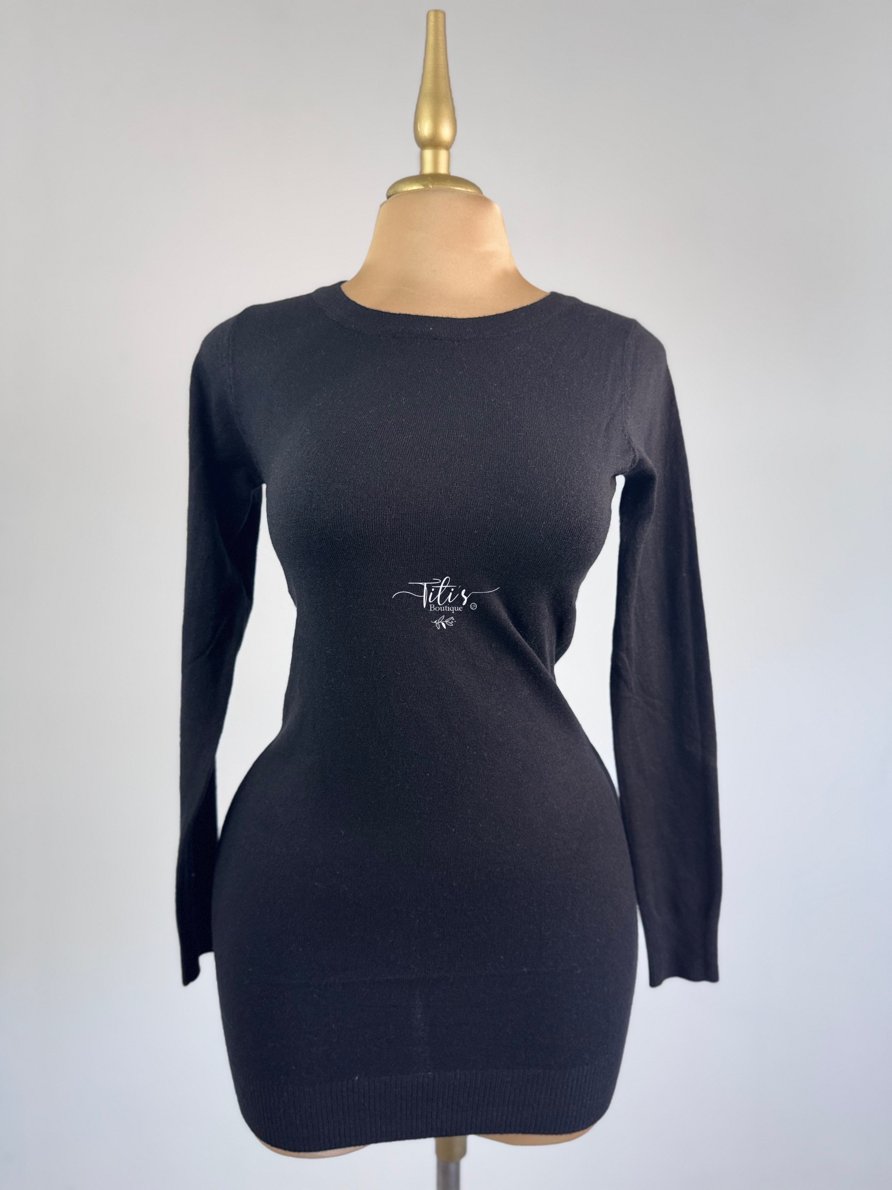 Vestido Manga Larga Negro