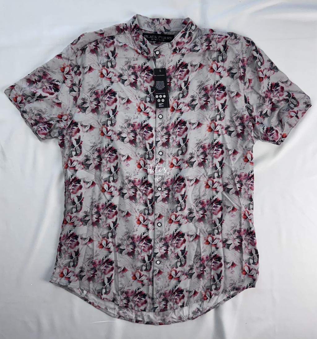 Camisa Estampado Gris Rojo