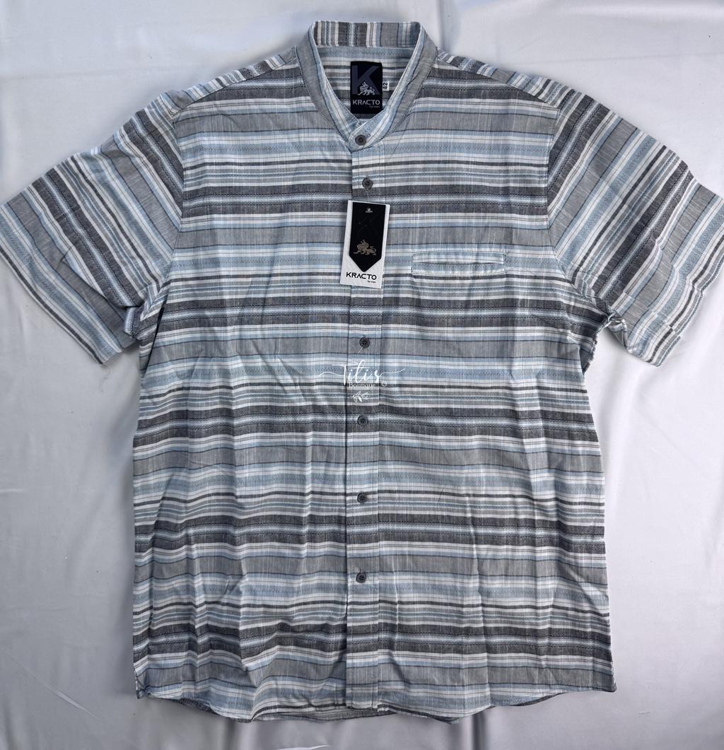 Camisa Rayas Aqua Gris