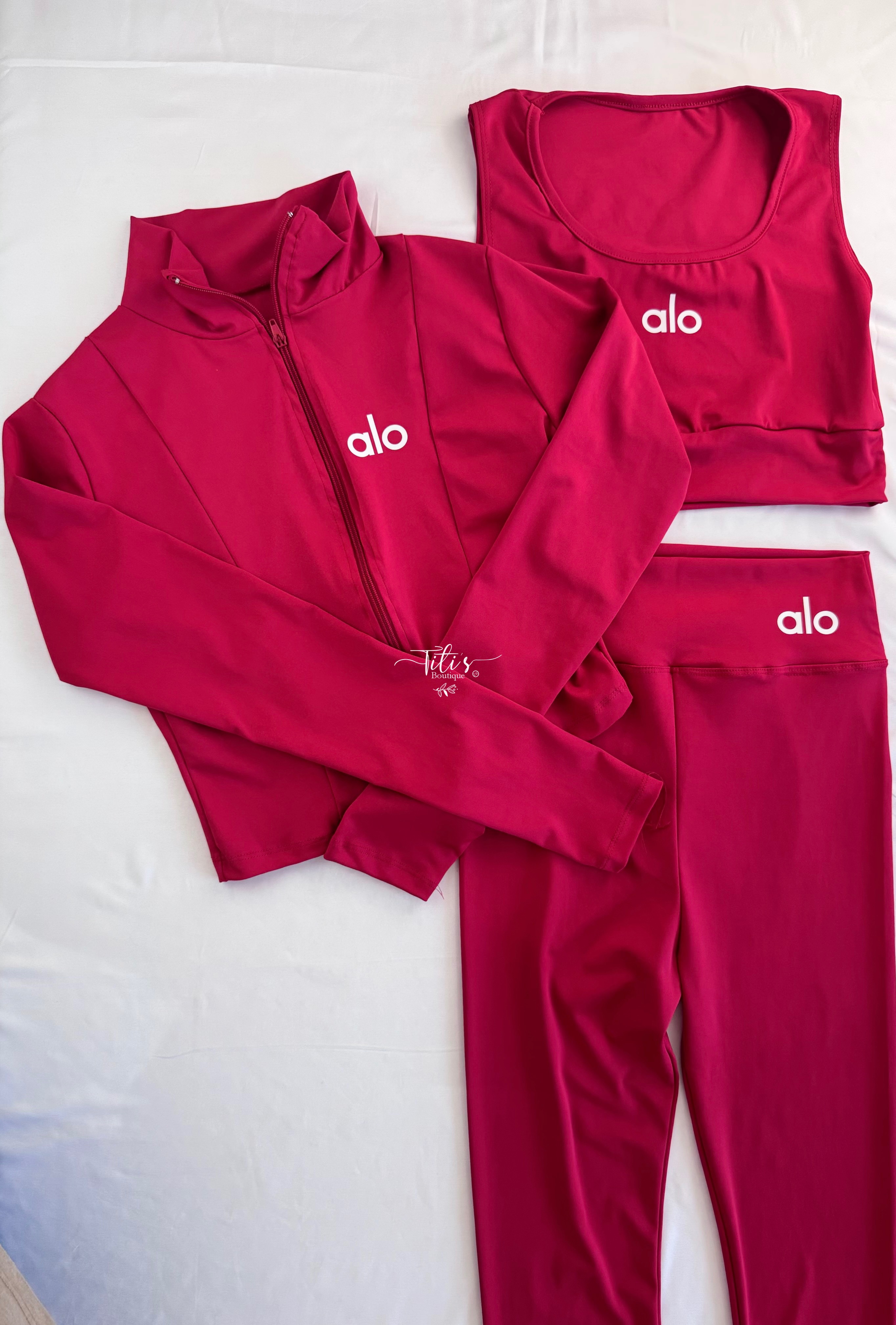 Conjunto Licra Alo 3pz Rojo