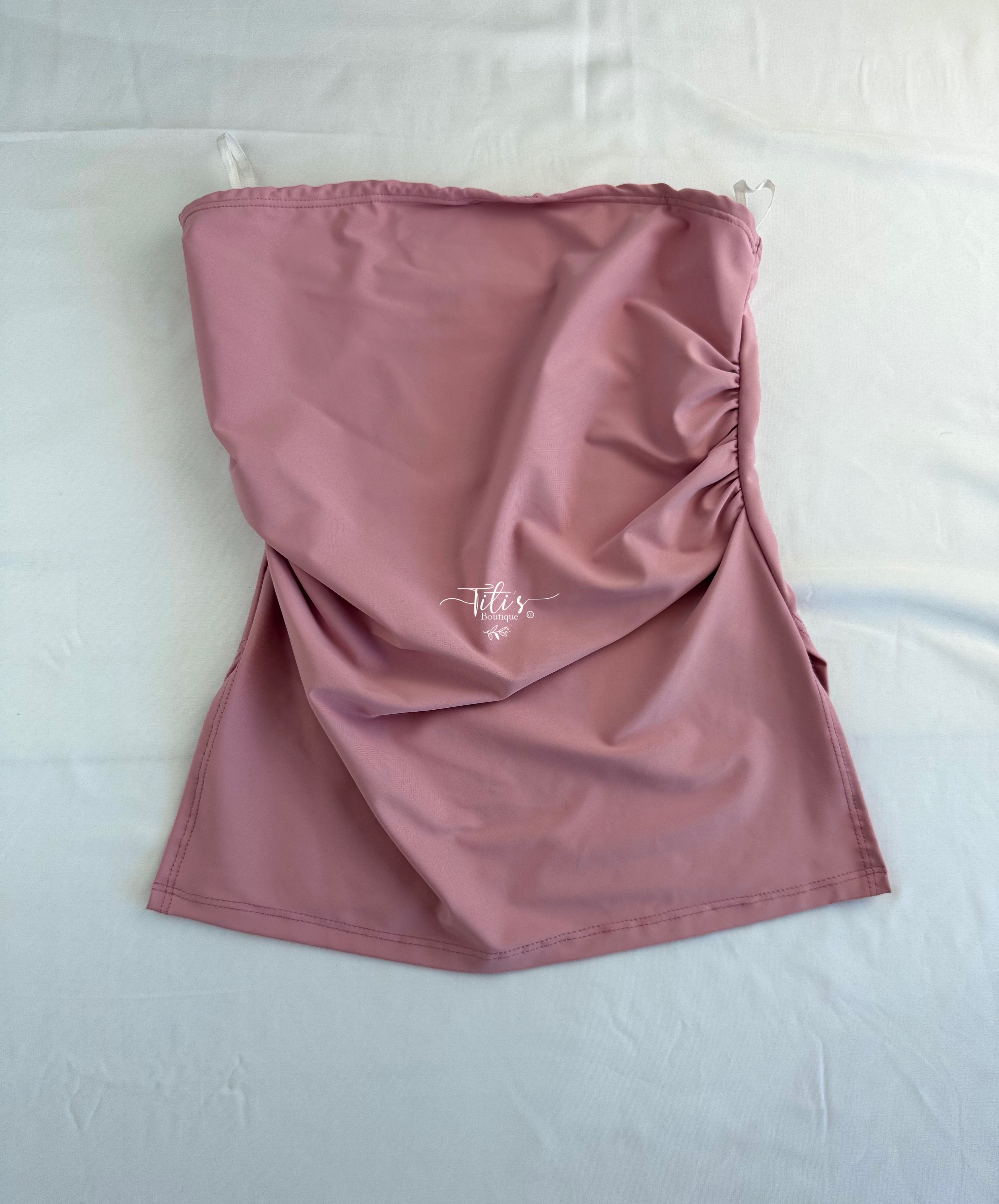 Blusa Strapless Rosa