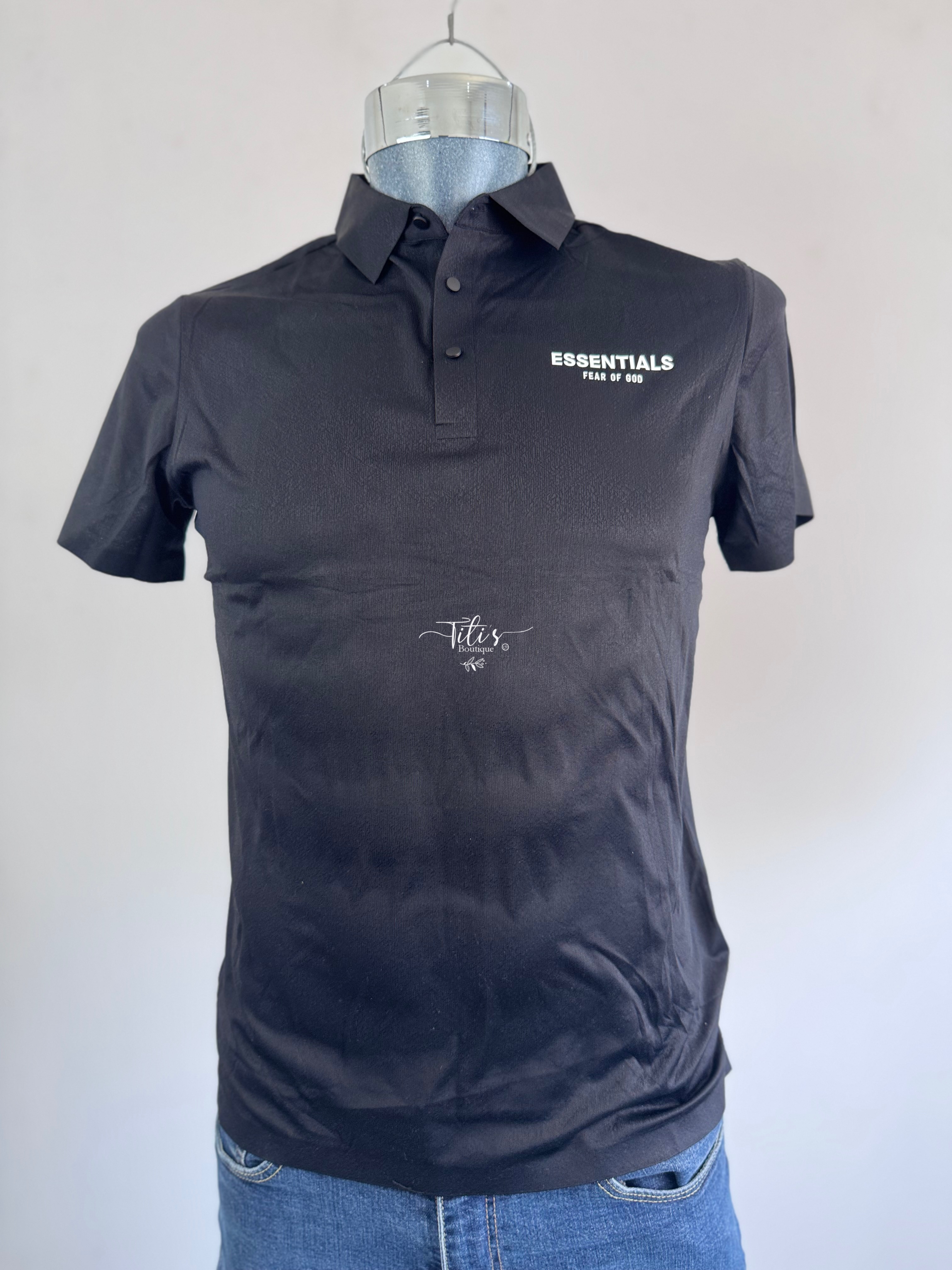 Playera Polo Essentials Negro