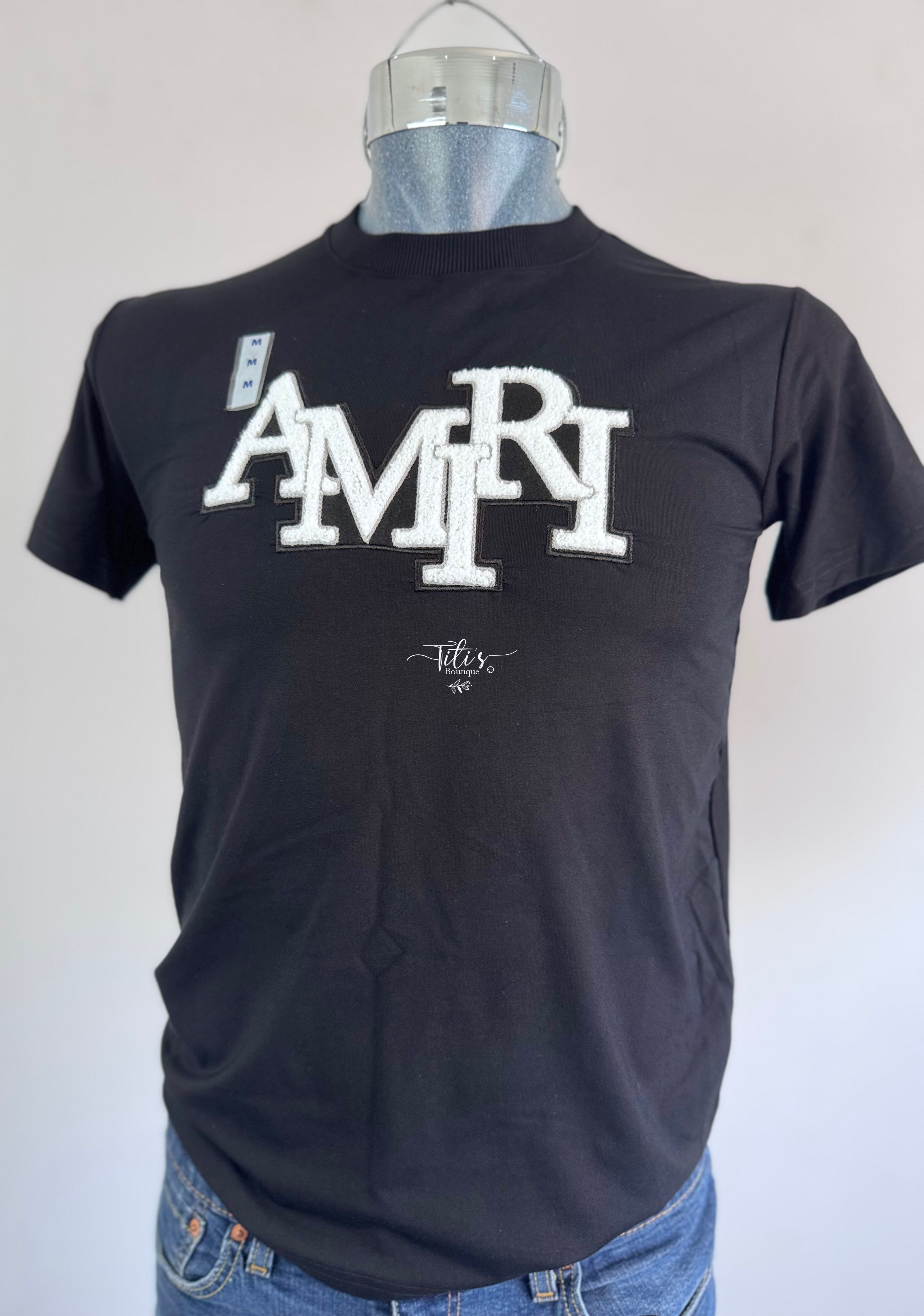 Playera Amiri Texturizado Negro
