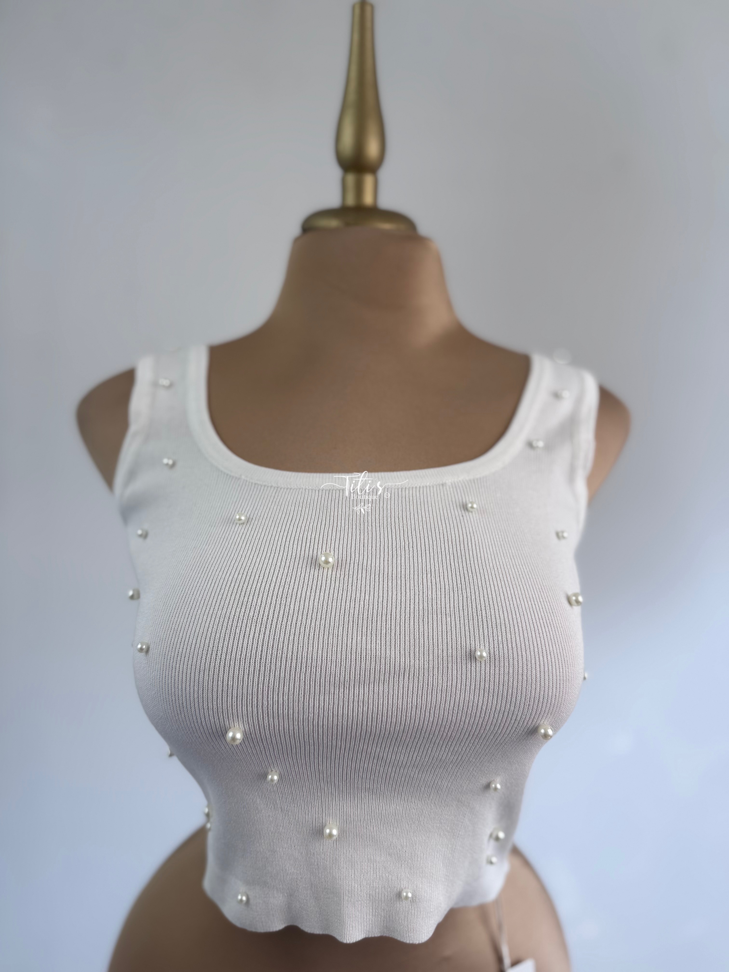 Blusa Perlas Blanco