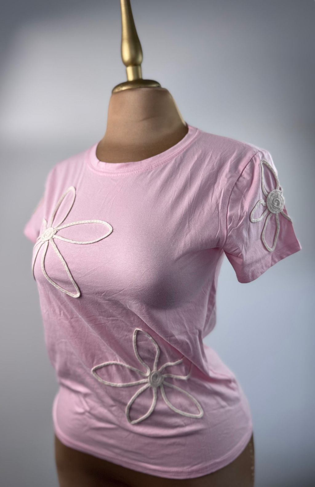 Blusa Flores Rosa Beige