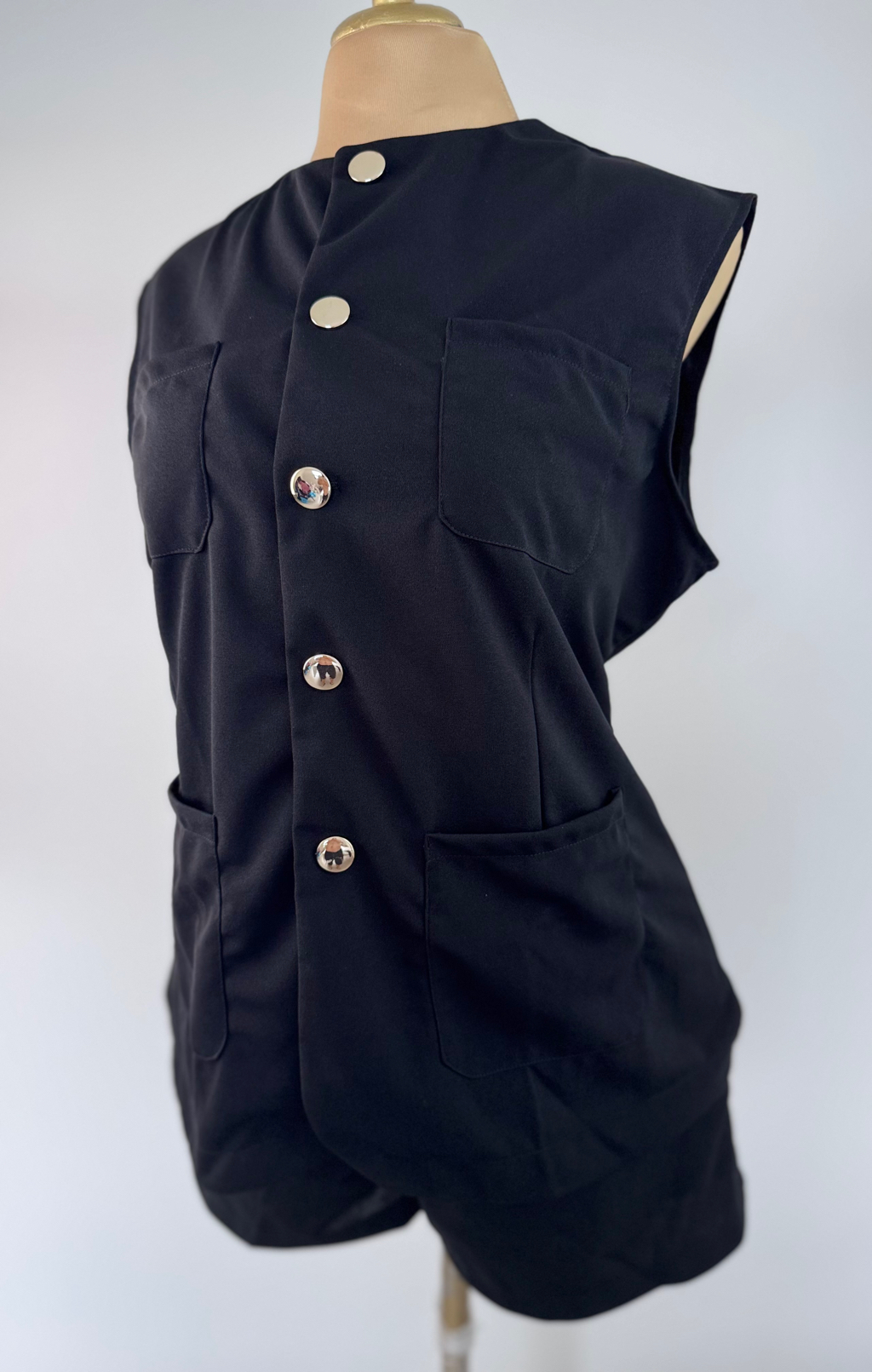 Conjunto Shorts Chaleco Negro