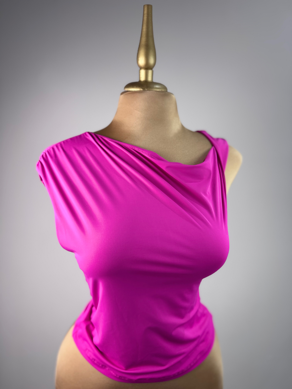Blusa Hombro Nudo Fucsia