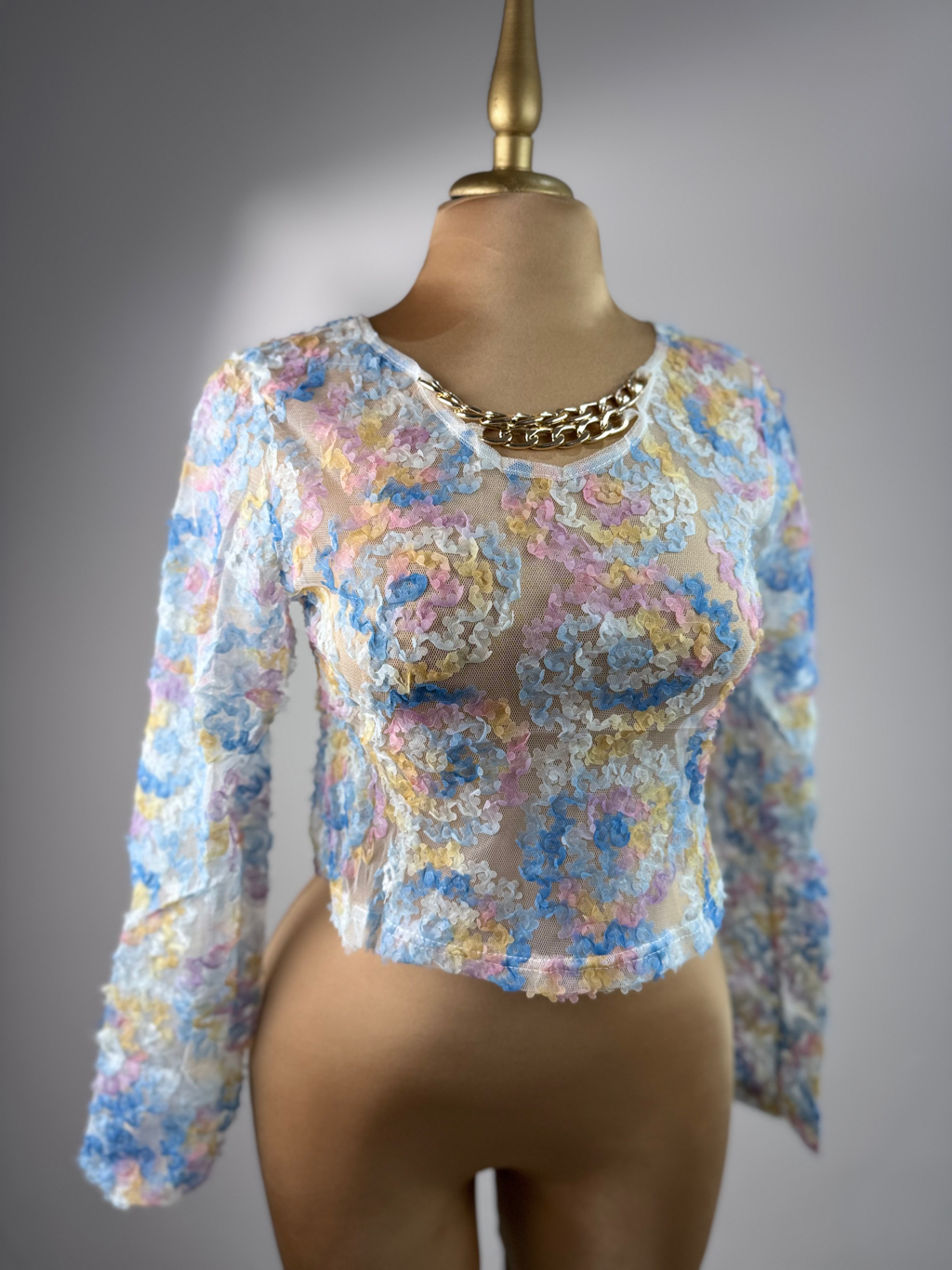 Blusa Transp Colores Celeste