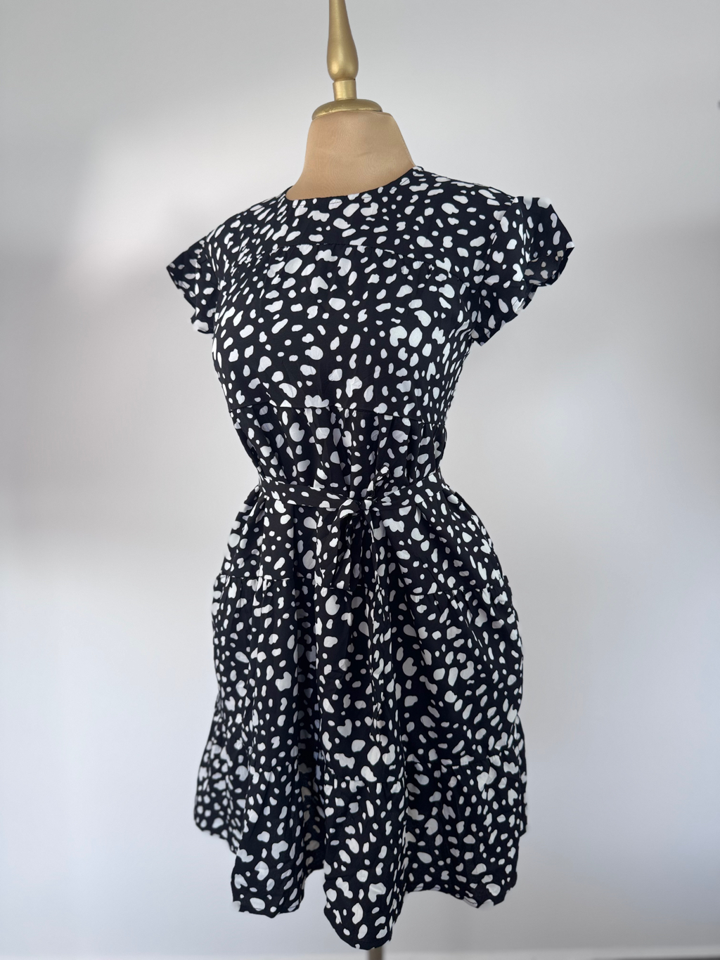 Vestido Estampado Negro