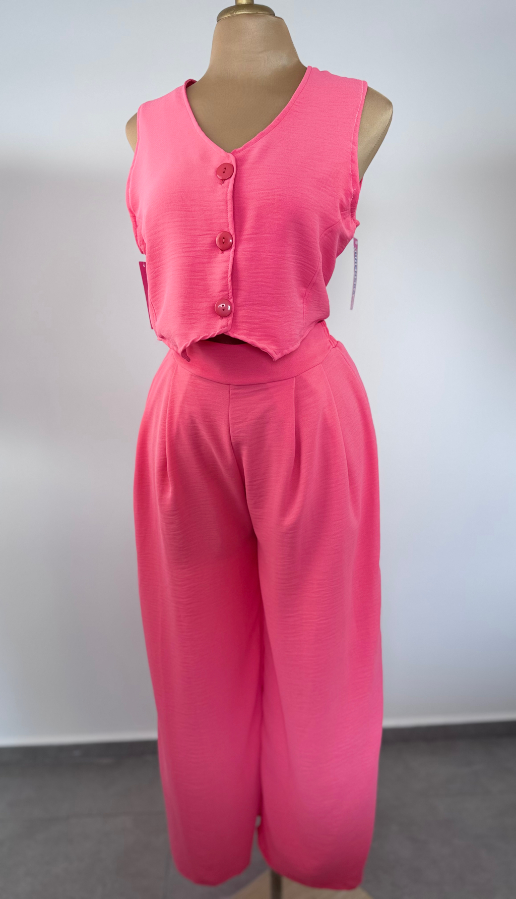 Conjunto Pantalón Chaleco Coral