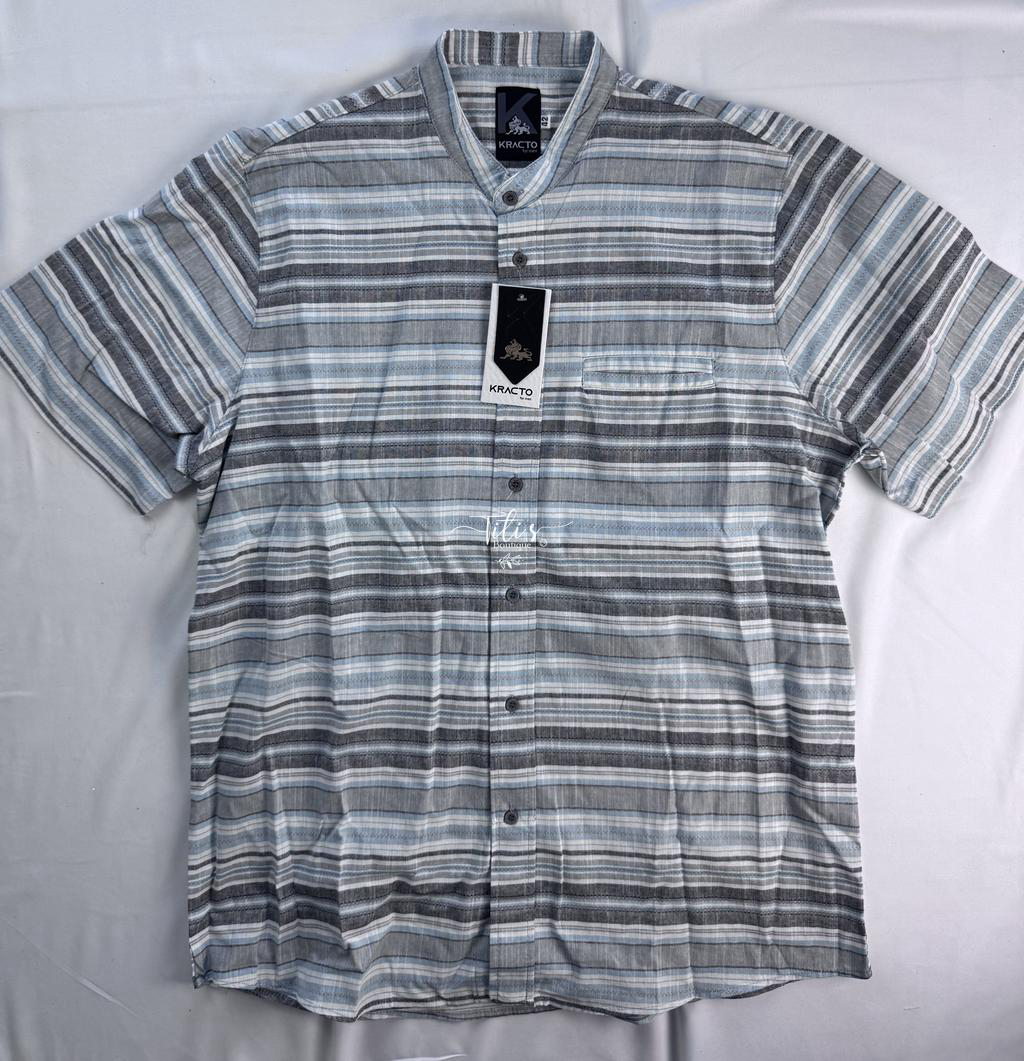 Camisa Rayas Aqua Gris