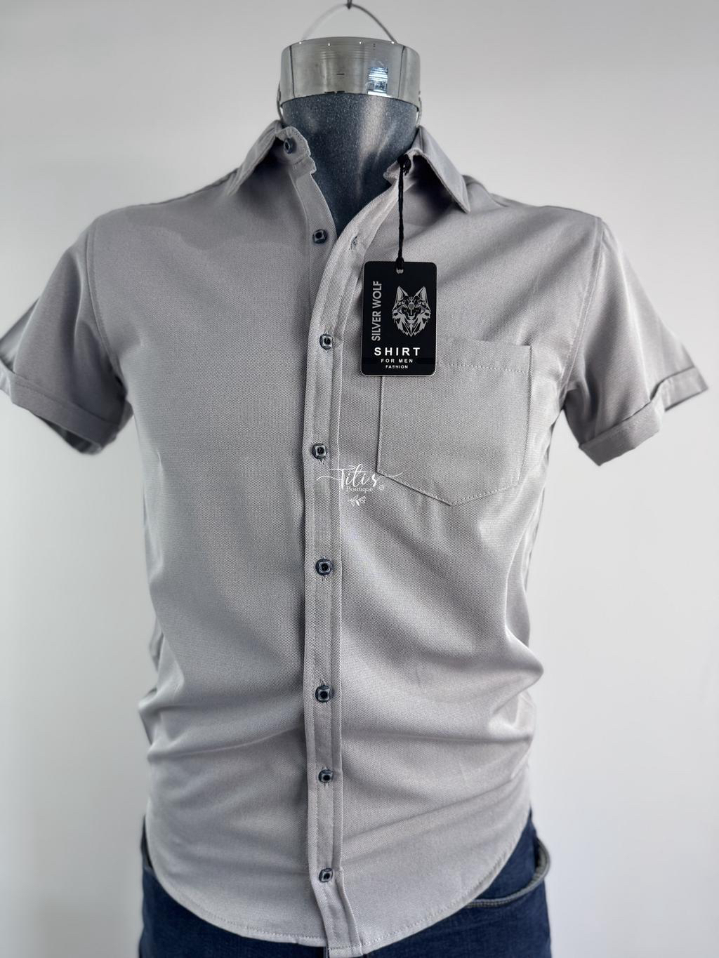 Camisa Manga Corta Gris