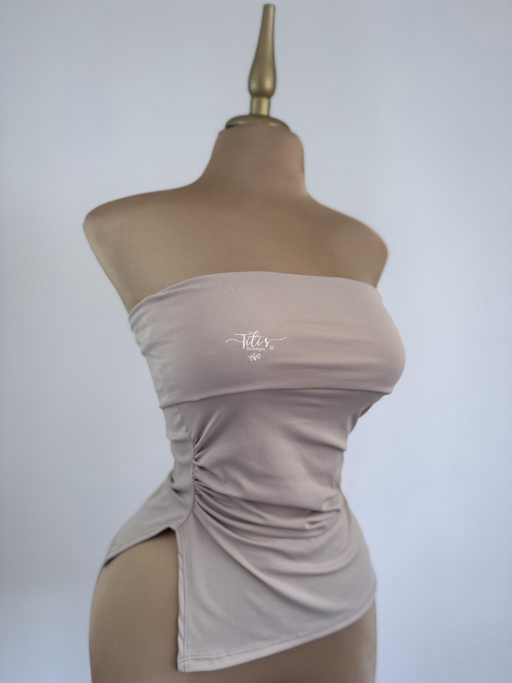 Blusa Strapless Beige