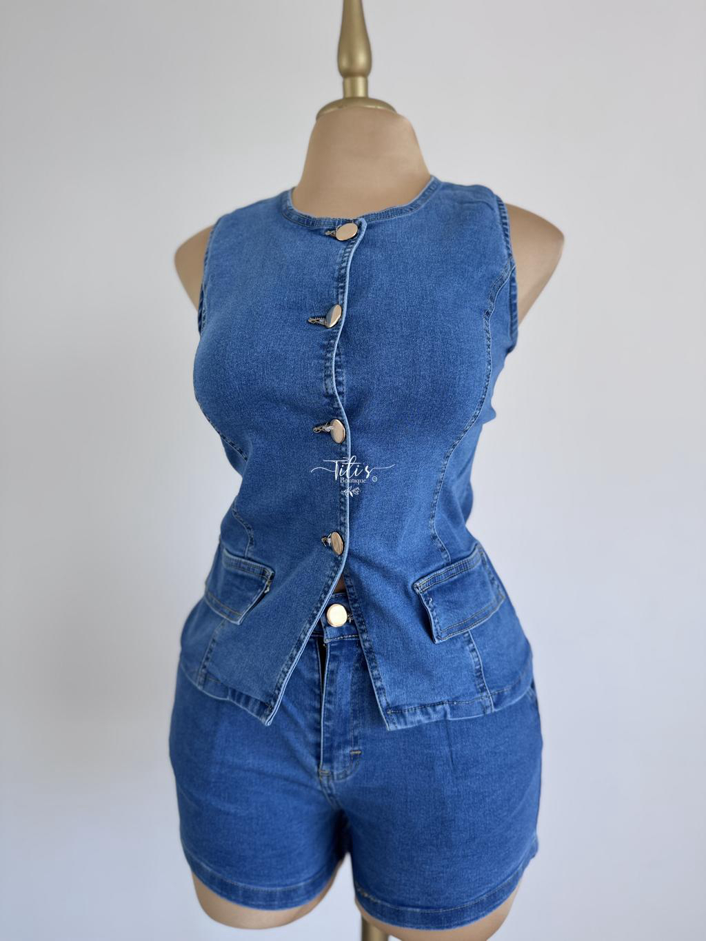 Conjunto Shorts Mezclilla