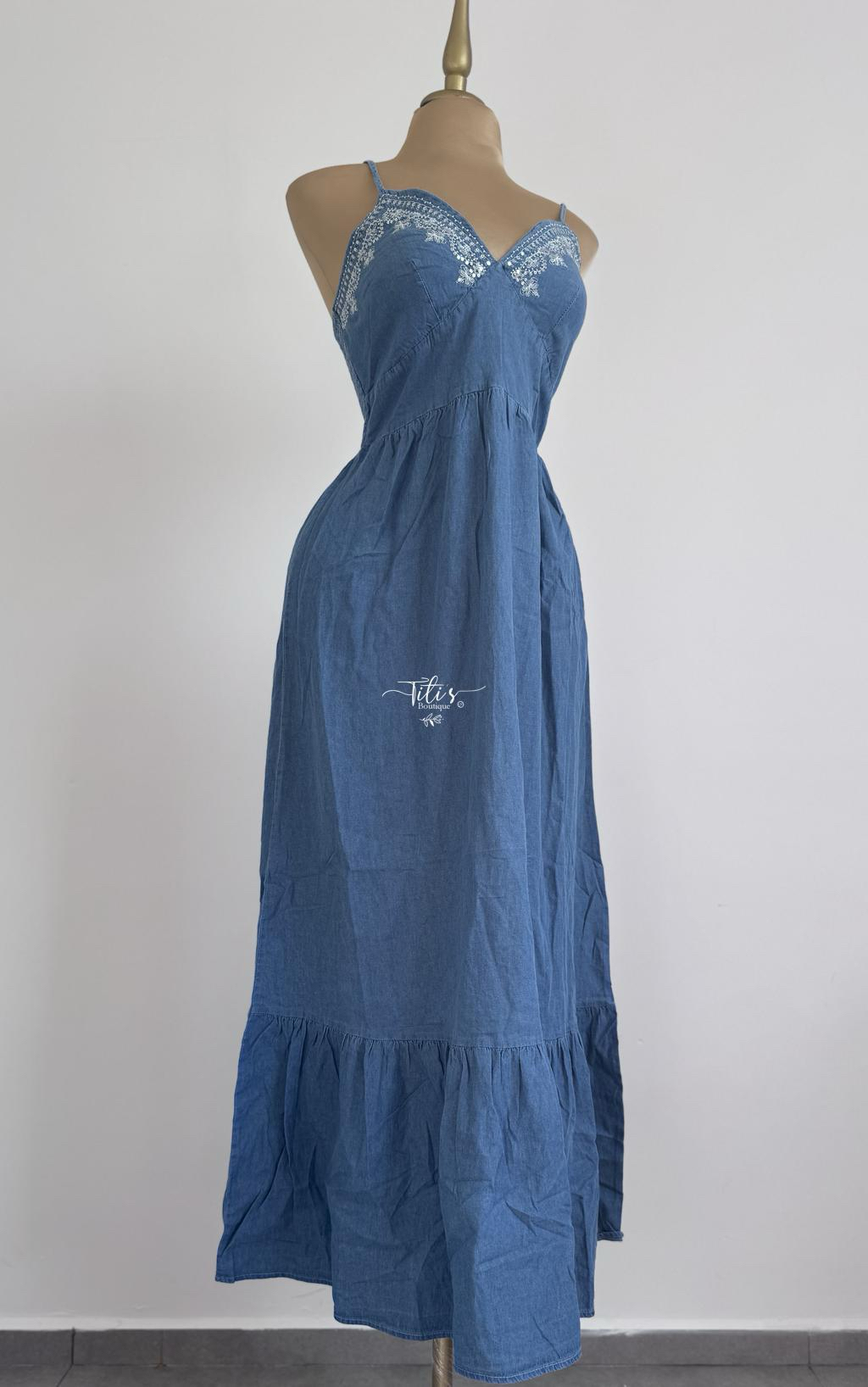 Vestido Bordado Mezclilla Lo