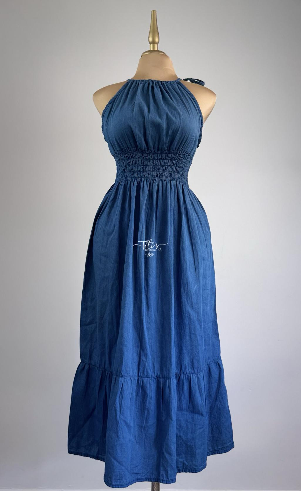 Vestido Mezclilla Tirantes Largo