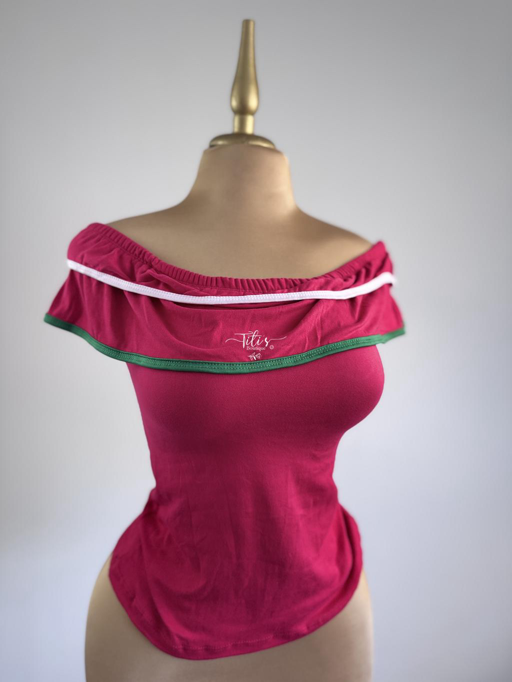 Blusa Mexicana Tricolor Rojo