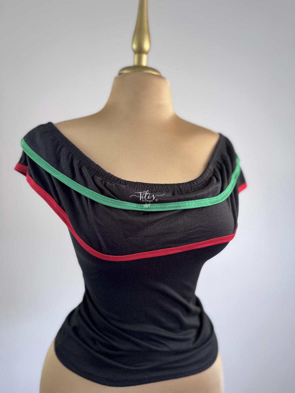 Blusa Mexicana Tricolor Negro