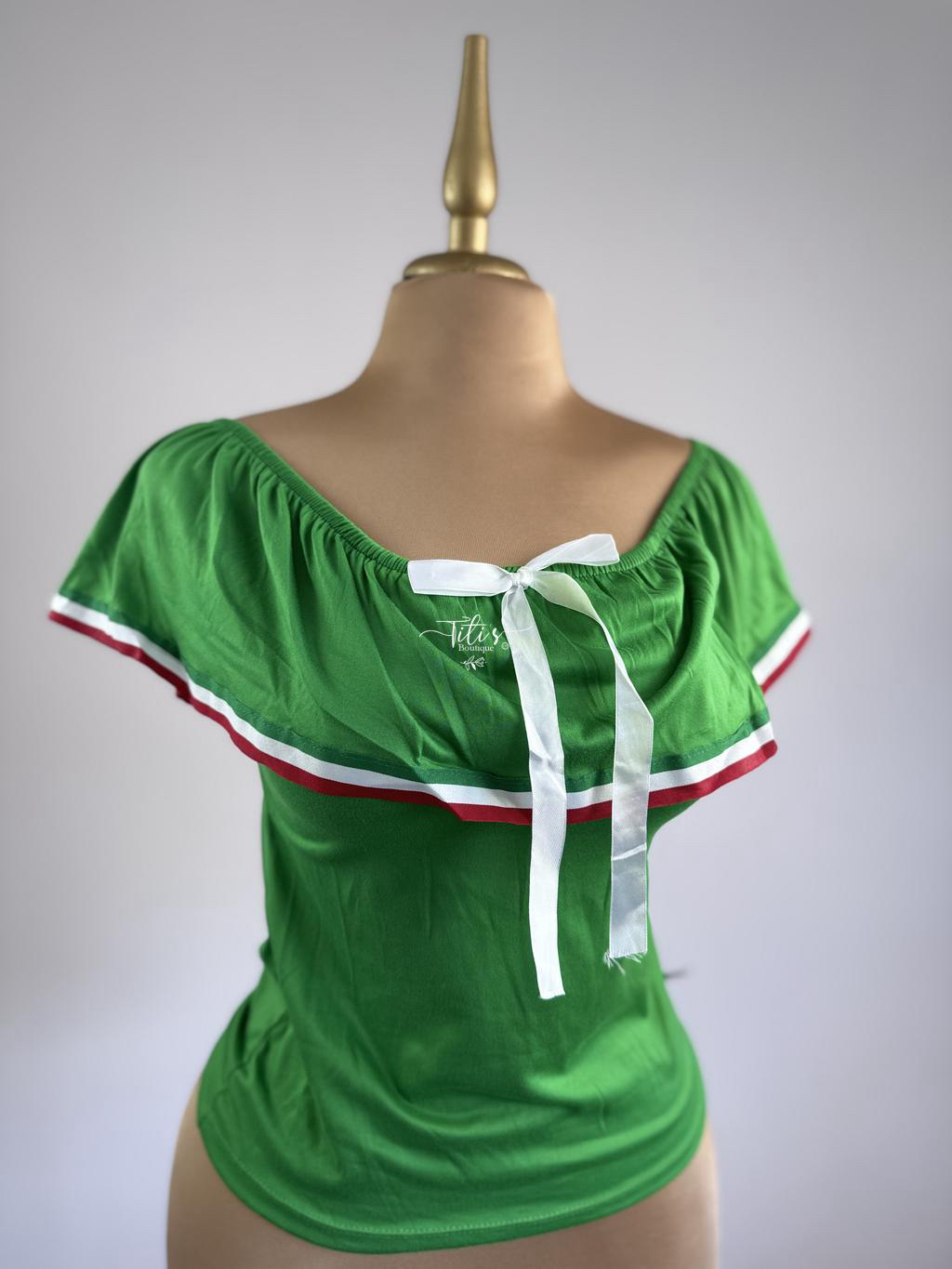 Blusa Mexicana Tricolor Verde