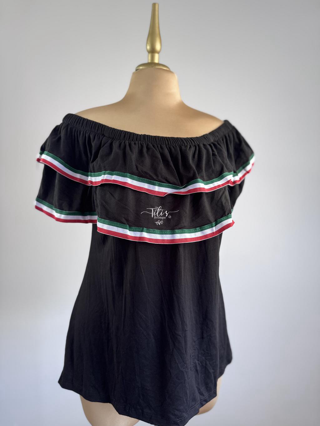 Blusa Mexicana Tricolor Negro