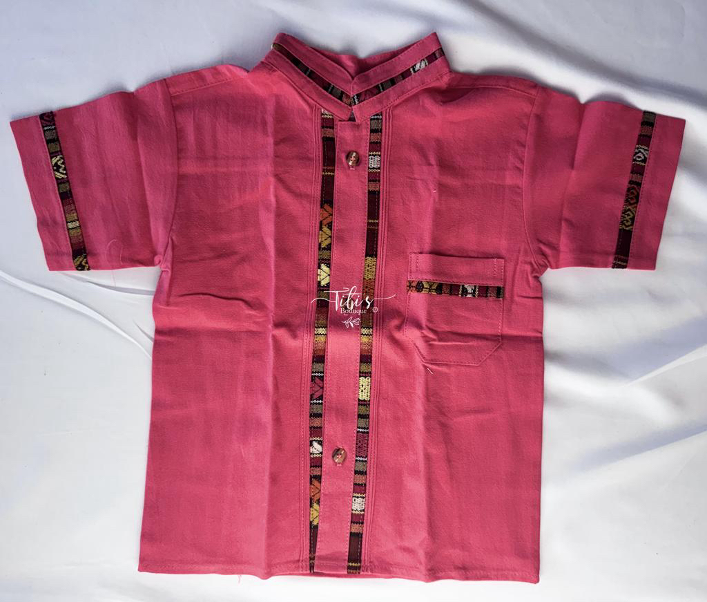 Camisa Mexicana Niño Coral