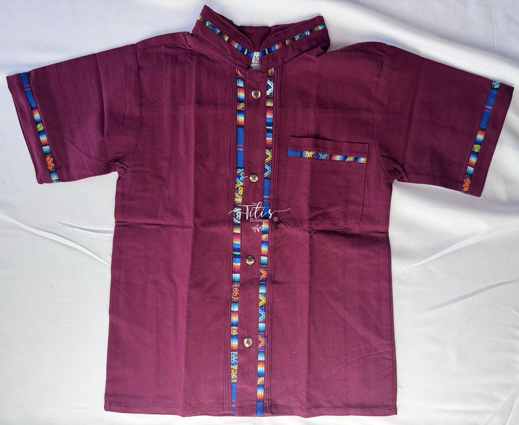 Camisa Mexicana Niño Rojo