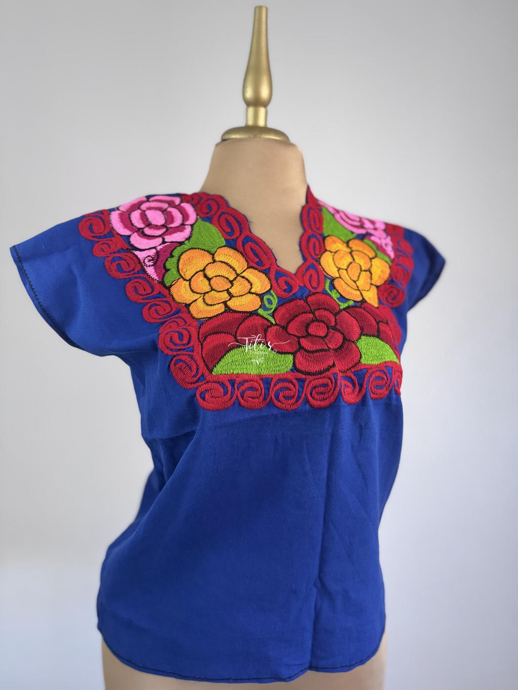 Blusa Mexicana Azul Rey