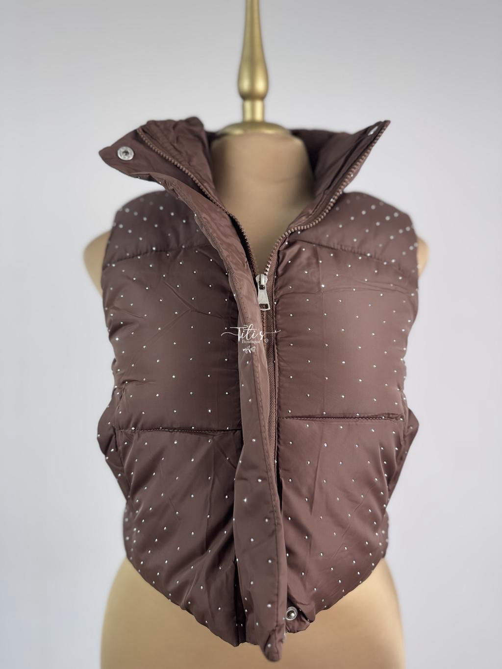 Chaleco Brillos Café 