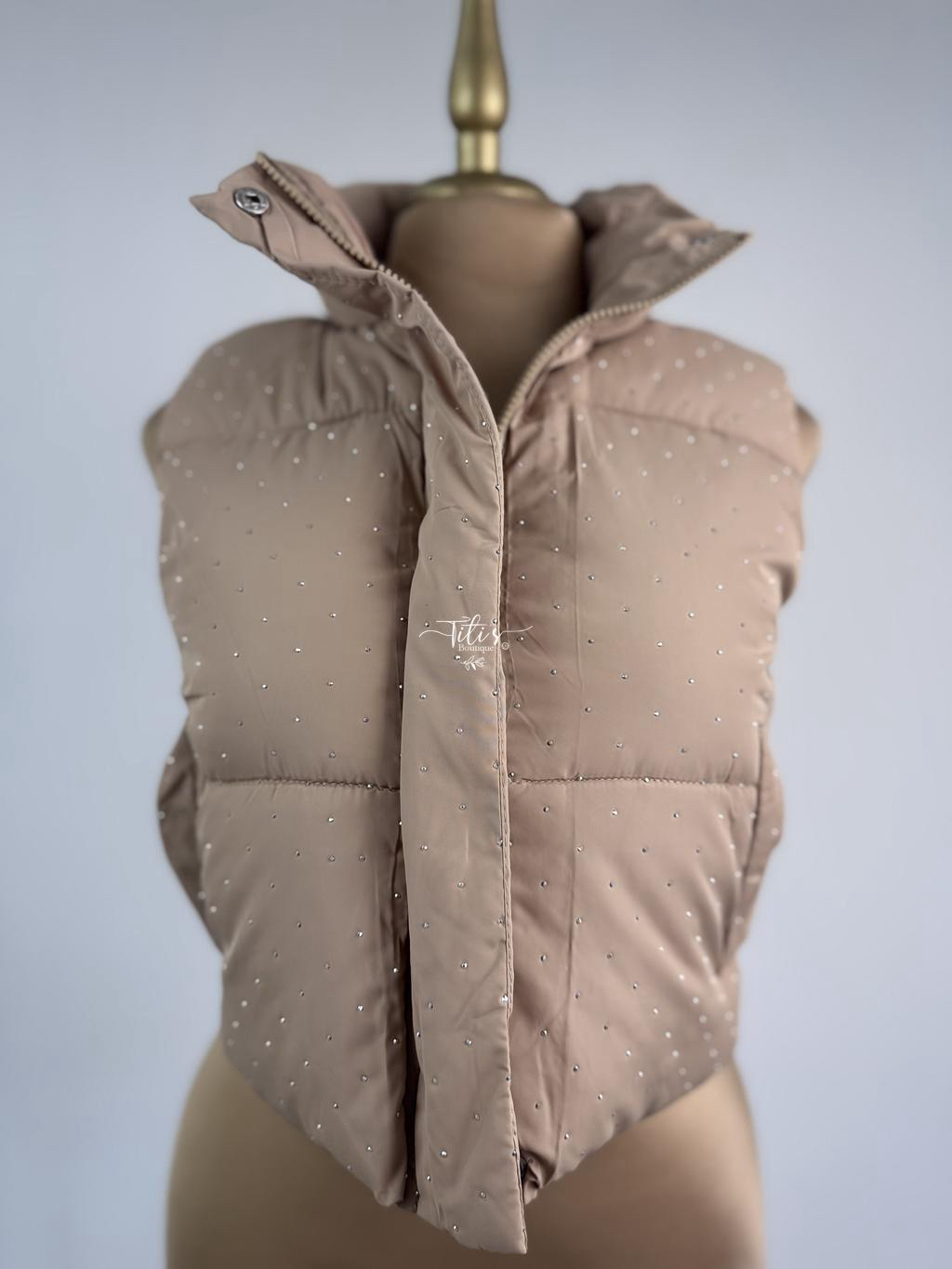 Chaleco Brillos Beige  