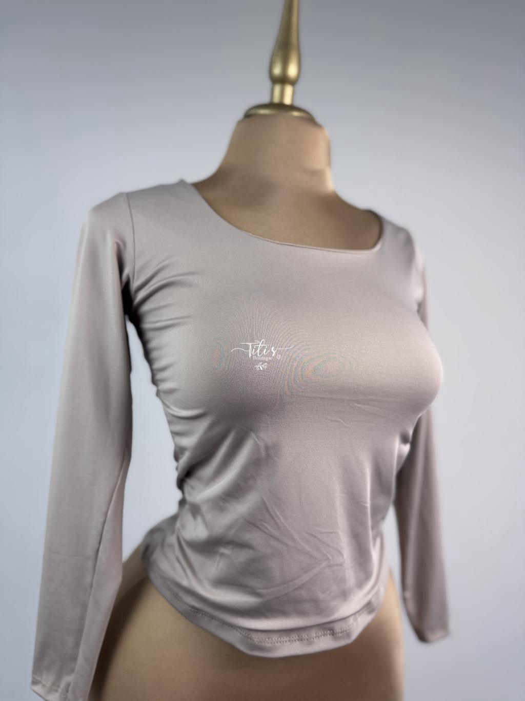 Blusa Manga Larga Beige