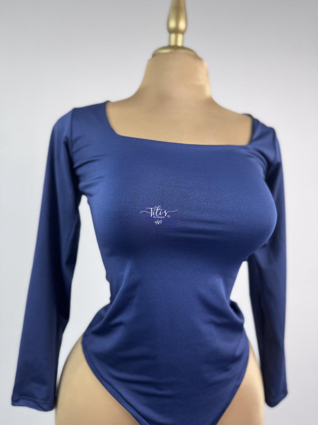 Body Manga Larga Azul 