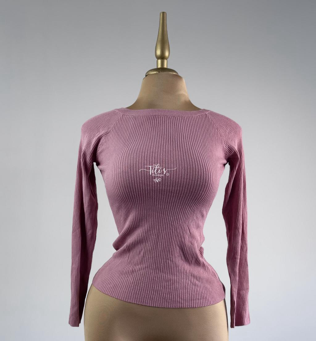 Blusa Manga Larga Rosa