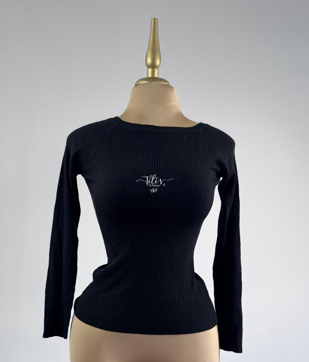 Blusa Manga Larga Negro