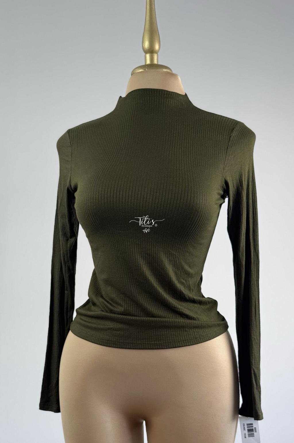 Blusa Cuello Manga Larga Verde