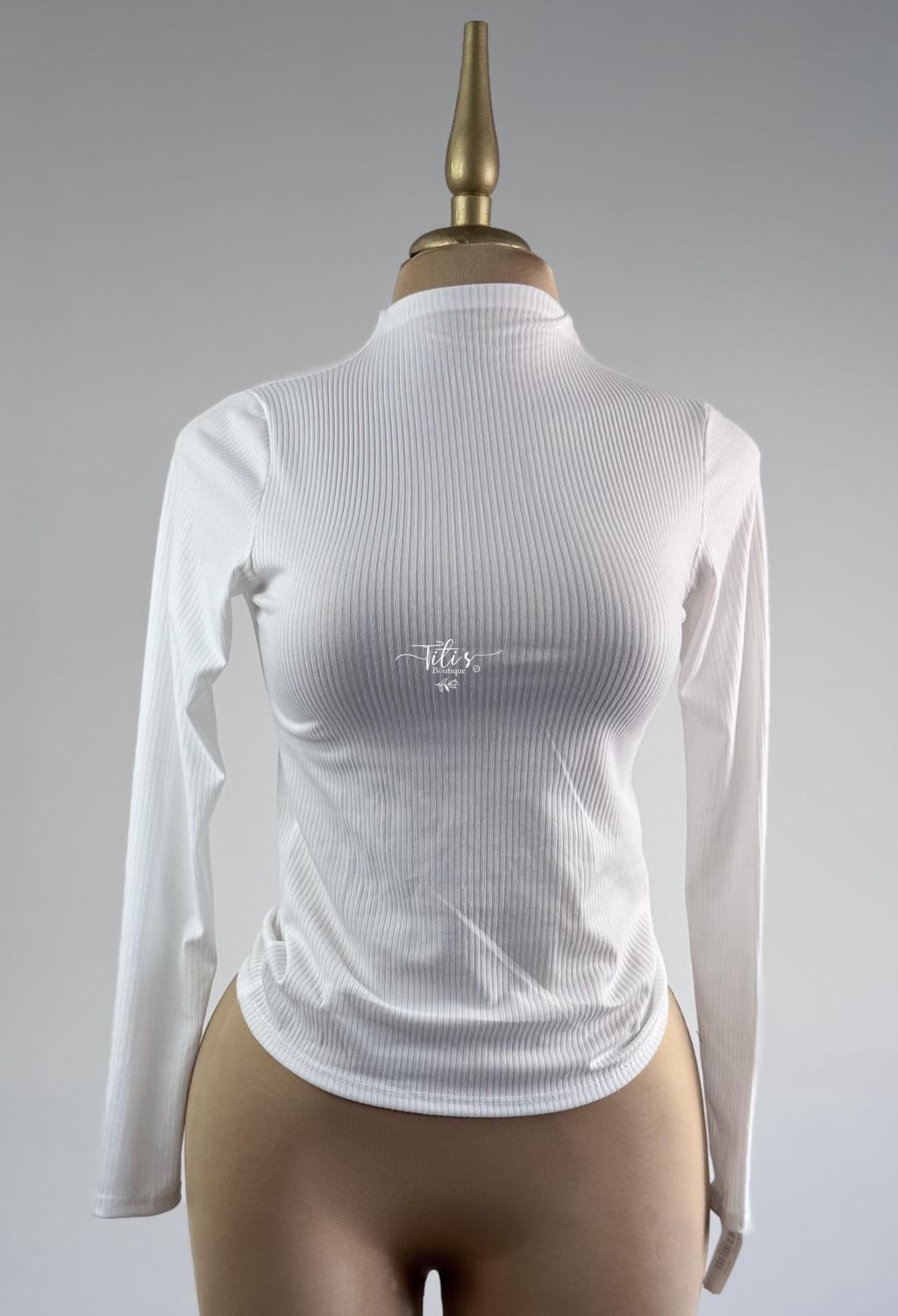 Blusa Cuello Manga Larga Blanco