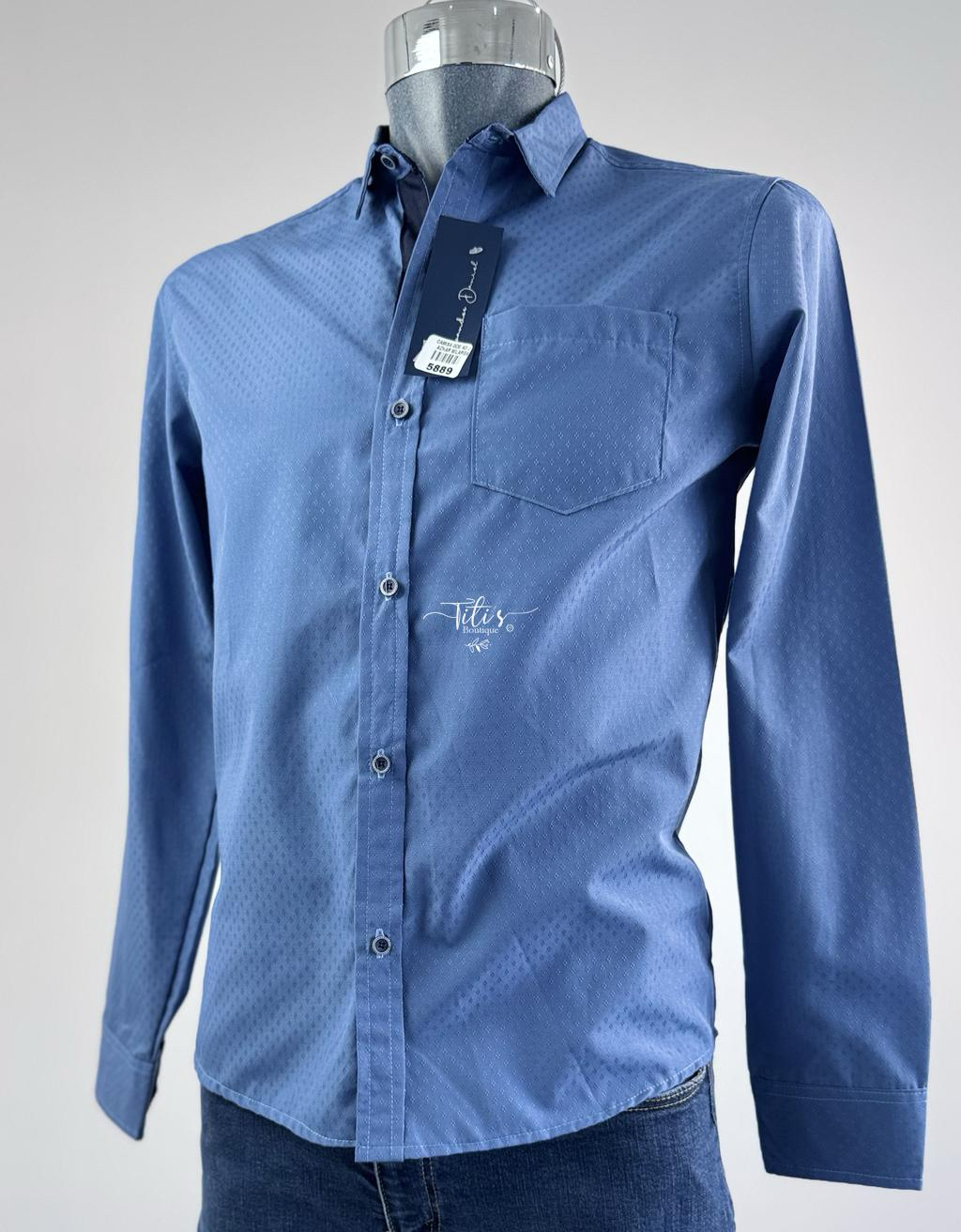 Camisa Manga Larga Azul