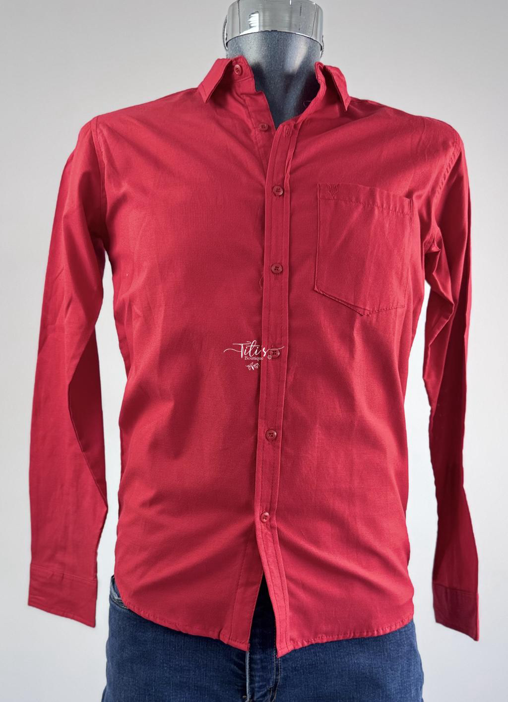 Camisa Manga Larga Rojo