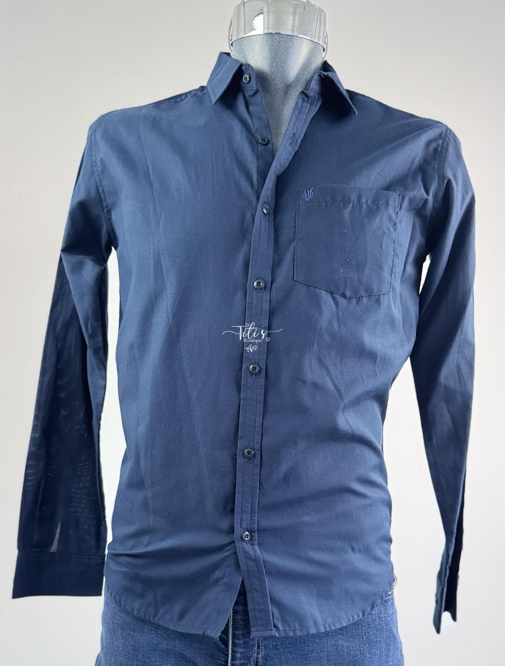 Camisa Manga Larga Azul Marino