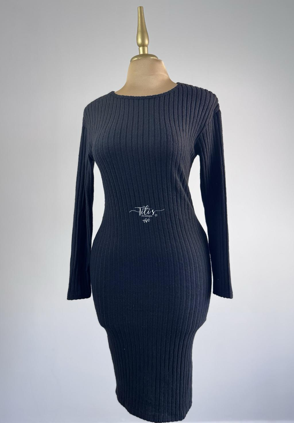 Vestido Manga Larga Negro