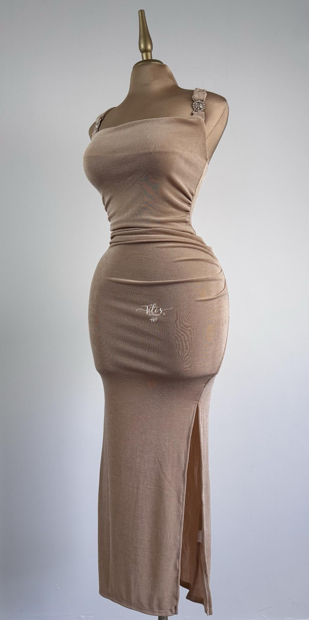 Vestido Fiesta Beige 
