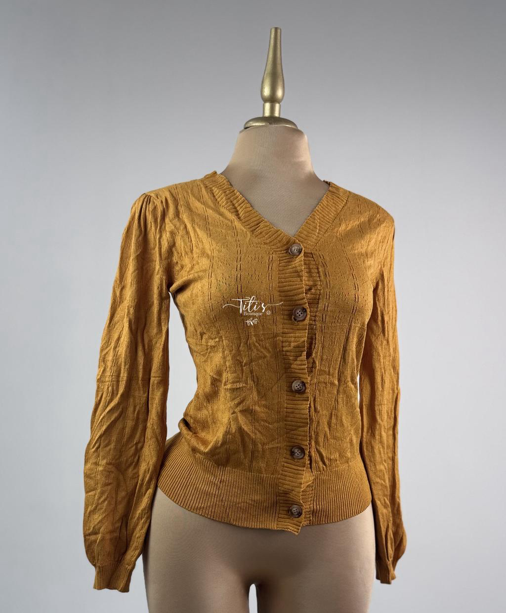 Suéter Botones Mostaza