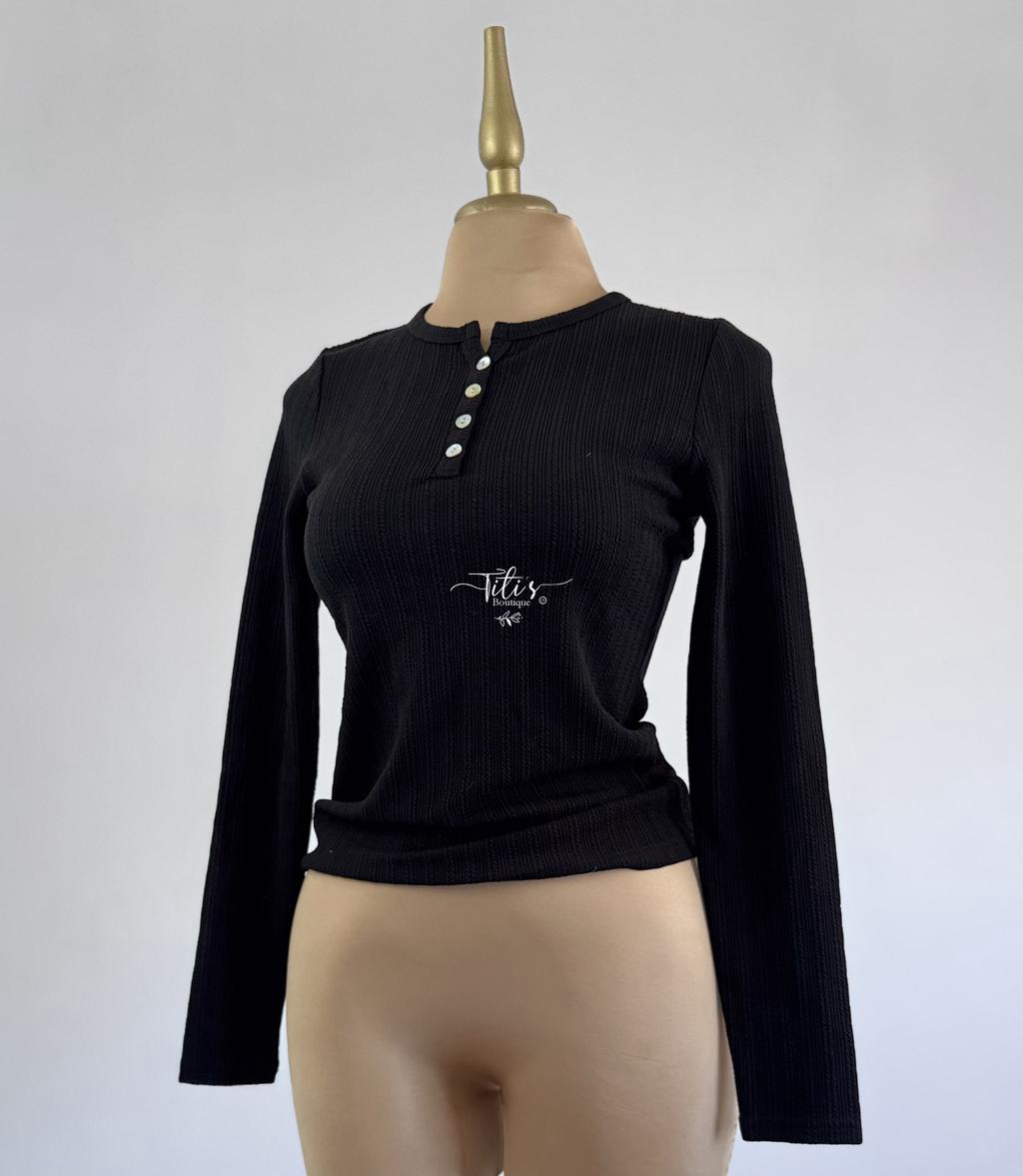 Blusa Manga Larga Negro