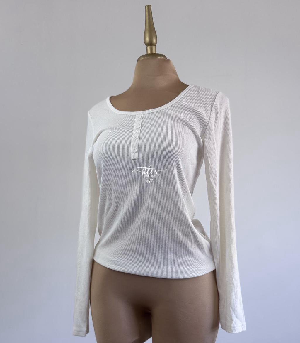 Blusa Manga Larga Blanco 