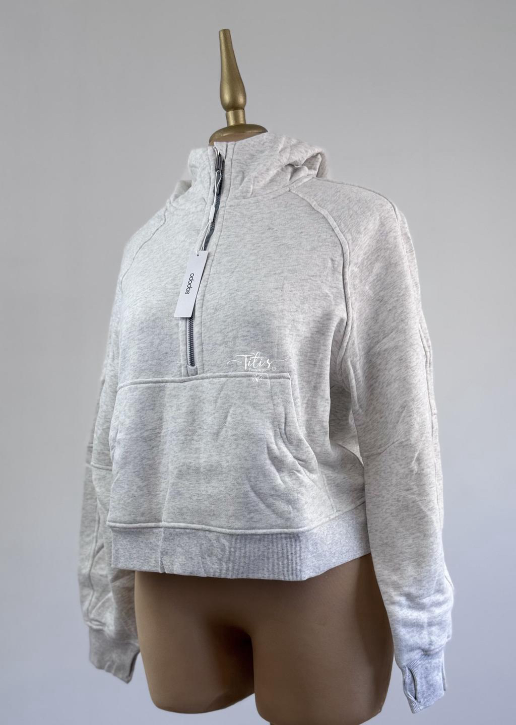 Suéter Zipper Gris Claro