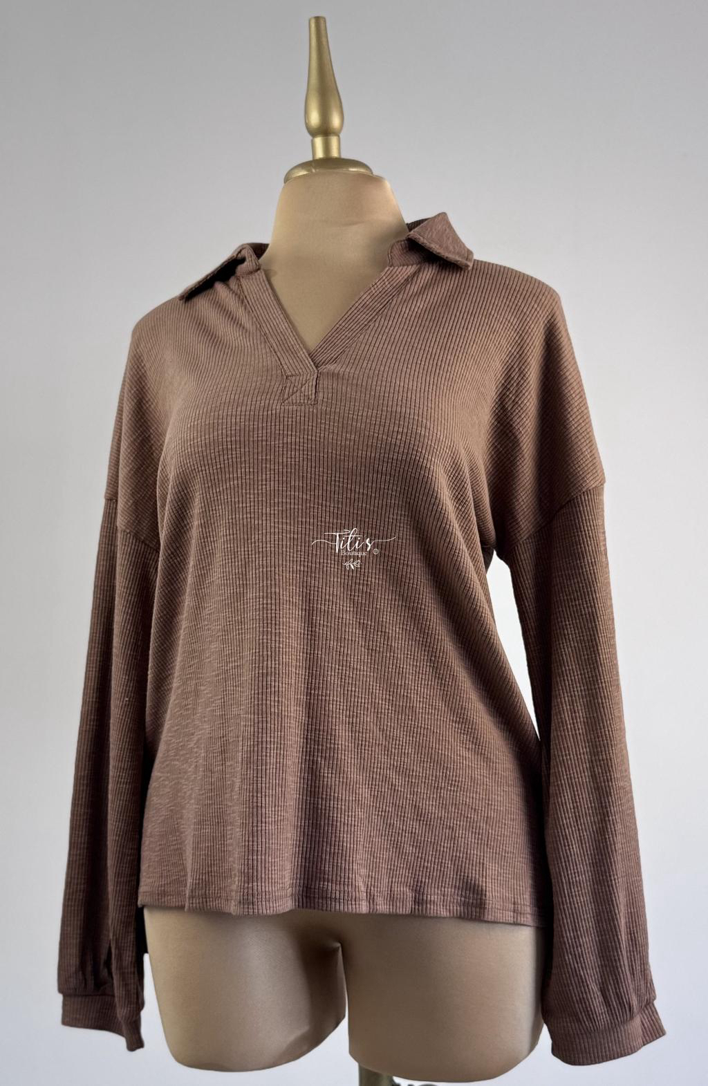 Blusa Manga Larga Café 