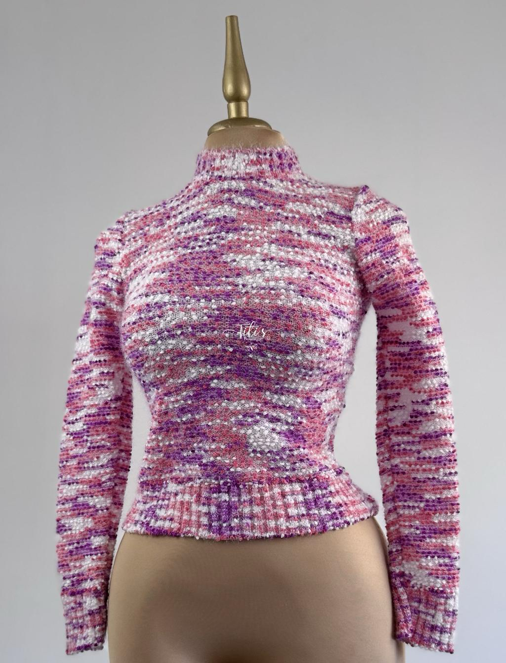 Suéter Rosa/Morado/Blanco