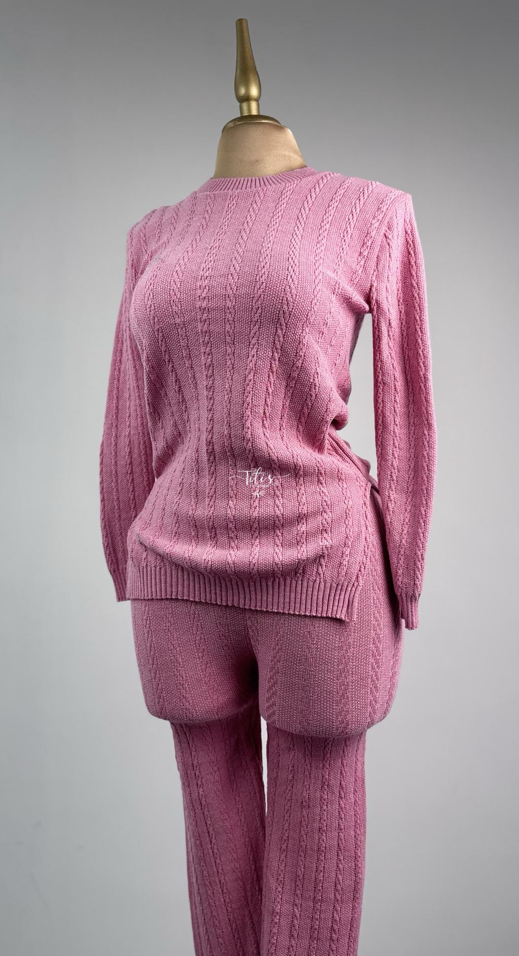 Conjunto Pantalón Tejido Rosa