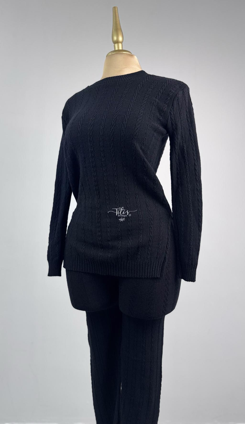 Conjunto Pantalón Tejido Negro