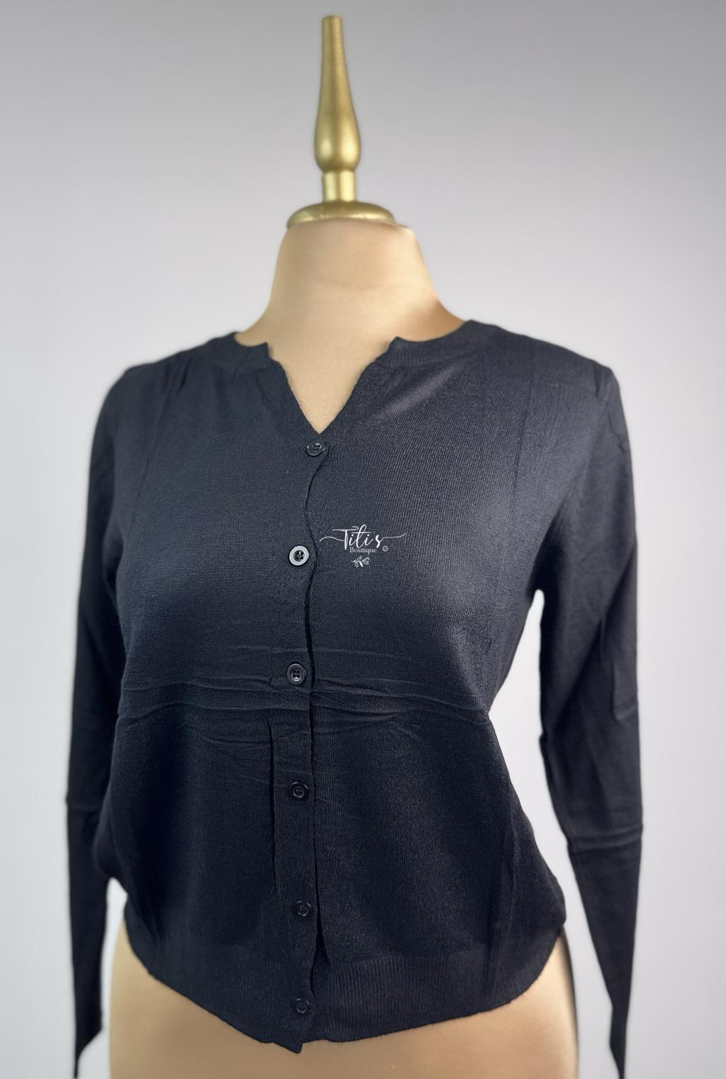 Suéter Botones Negro